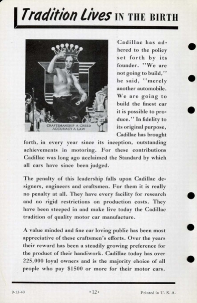 1941 Cadillac Salesmans Data Book Page 45